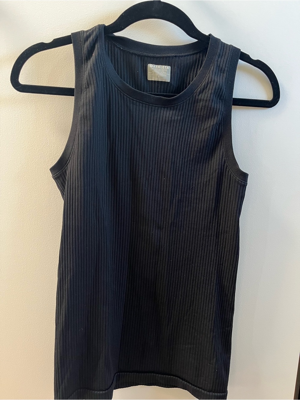 Athleta Black Ribbed Tank Top